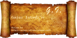 Gaisz István névjegykártya